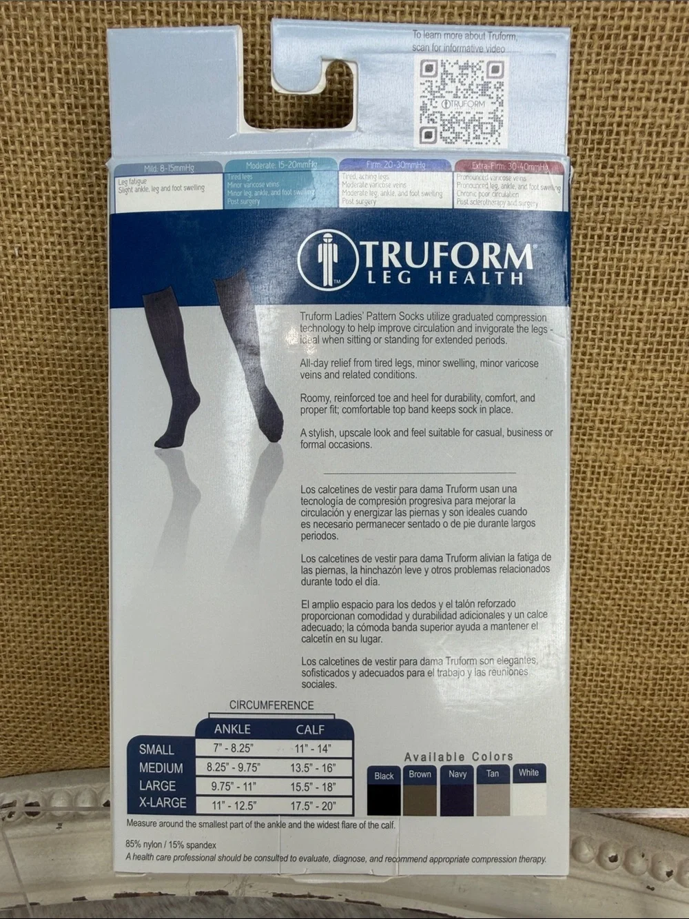 Truform Knee High Rib Pattern Socks for Men - Black